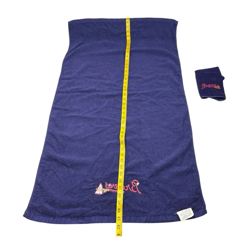 Atlanta Braves Towel Washcloth Embroidered Tomahawk Navy Blue Logo MLB Baseball